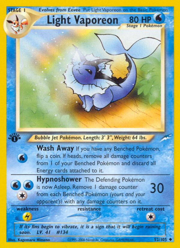 Light Vaporeon (52/105) [Neo Destiny 1st Edition] | Eastridge Sports Cards & Games