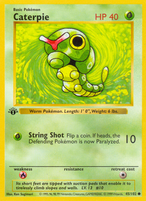 Caterpie (45/102) (Shadowless) [Base Set 1st Edition] | Eastridge Sports Cards & Games