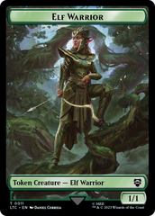 Elf Warrior // Treasure Double Sided Token [The Lord of the Rings: Tales of Middle-Earth Commander Tokens] | Eastridge Sports Cards & Games