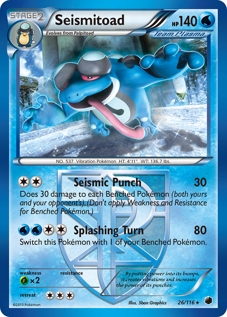 Seismitoad (26/116) [Black & White: Plasma Freeze] | Eastridge Sports Cards & Games