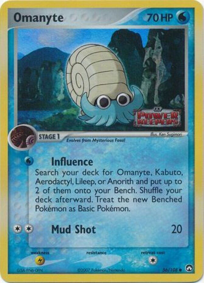 Omanyte (56/108) (Stamped) [EX: Power Keepers] | Eastridge Sports Cards & Games