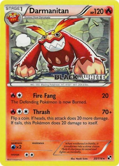 Darmanitan (25/114) (Prerelease Promo) [Black & White: Black Star Promos] | Eastridge Sports Cards & Games