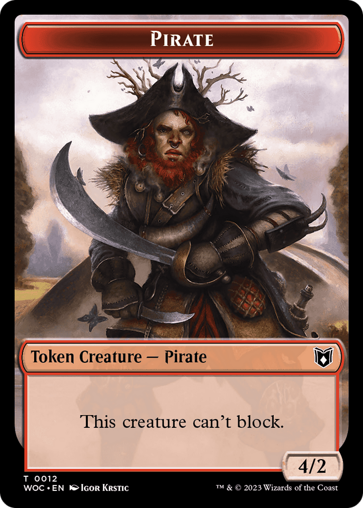 Pirate // Human Double-Sided Token [Wilds of Eldraine Commander Tokens] | Eastridge Sports Cards & Games