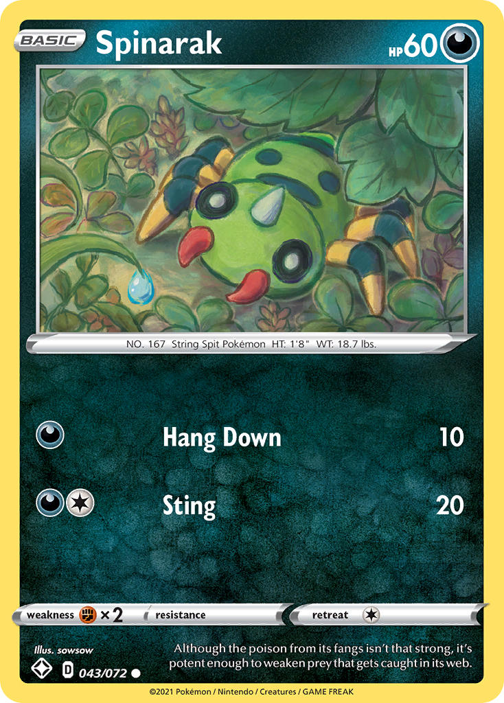 Spinarak (043/072) [Sword & Shield: Shining Fates] | Eastridge Sports Cards & Games