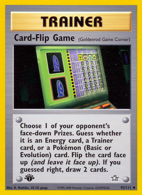 Card-Flip Game (92/111) [Neo Genesis 1st Edition] | Eastridge Sports Cards & Games