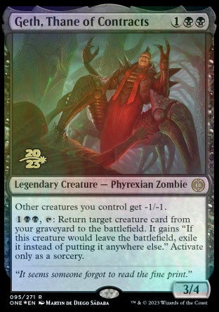 Geth, Thane of Contracts [Phyrexia: All Will Be One Prerelease Promos] | Eastridge Sports Cards & Games