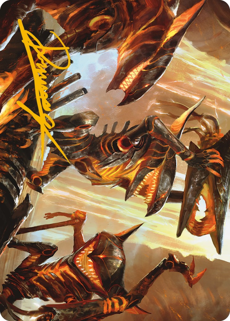 Gleeful Demolition Art Card (Gold-Stamped Signature) [Phyrexia: All Will Be One Art Series] | Eastridge Sports Cards & Games