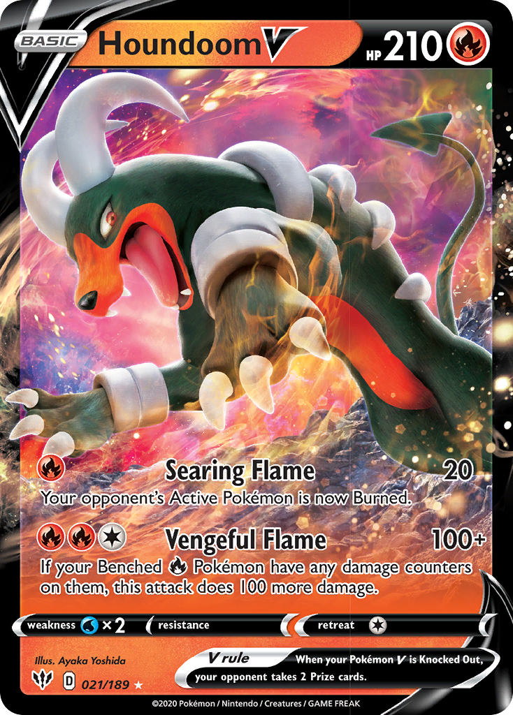 Houndoom V (021/189) [Sword & Shield: Darkness Ablaze] | Eastridge Sports Cards & Games