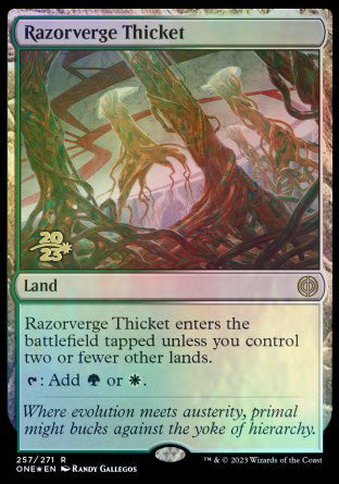 Razorverge Thicket [Phyrexia: All Will Be One Prerelease Promos] | Eastridge Sports Cards & Games