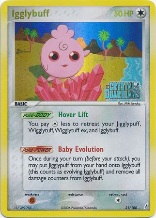 Igglybuff (21/100) (Stamped) [EX: Crystal Guardians] | Eastridge Sports Cards & Games