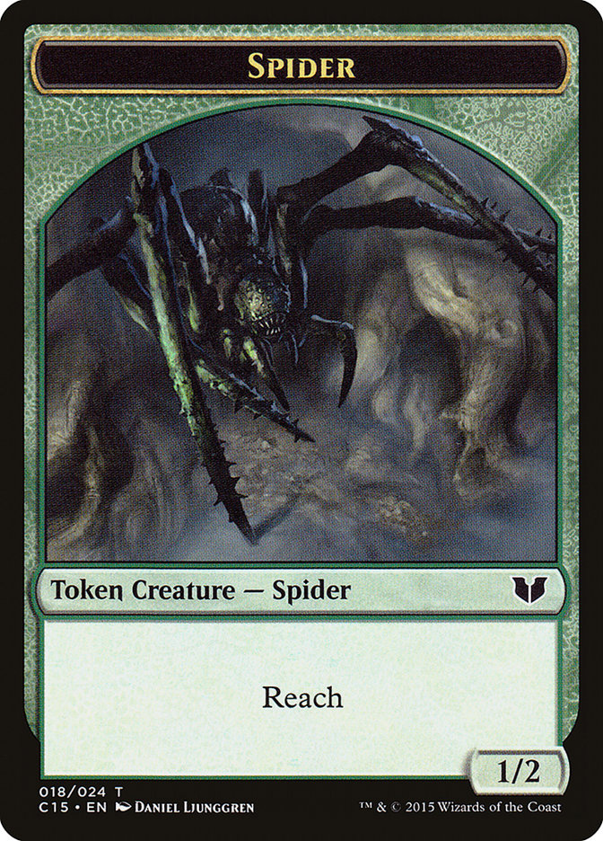 Saproling // Spider Double-Sided Token [Commander 2015 Tokens] | Eastridge Sports Cards & Games