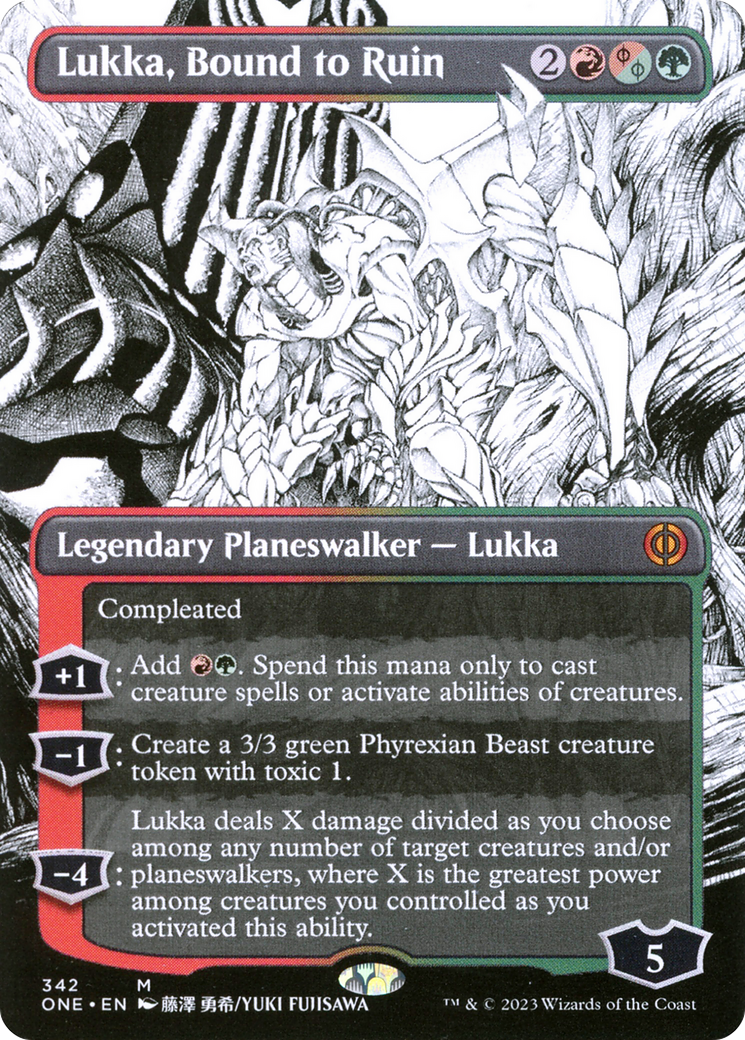 Lukka, Bound to Ruin (Borderless Manga) [Phyrexia: All Will Be One] | Eastridge Sports Cards & Games