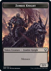 Zombie Knight // Griffin Double-sided Token [Dominaria United Commander Tokens] | Eastridge Sports Cards & Games