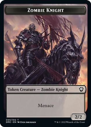 Zombie Knight // Warrior Double-sided Token [Dominaria United Commander Tokens] | Eastridge Sports Cards & Games