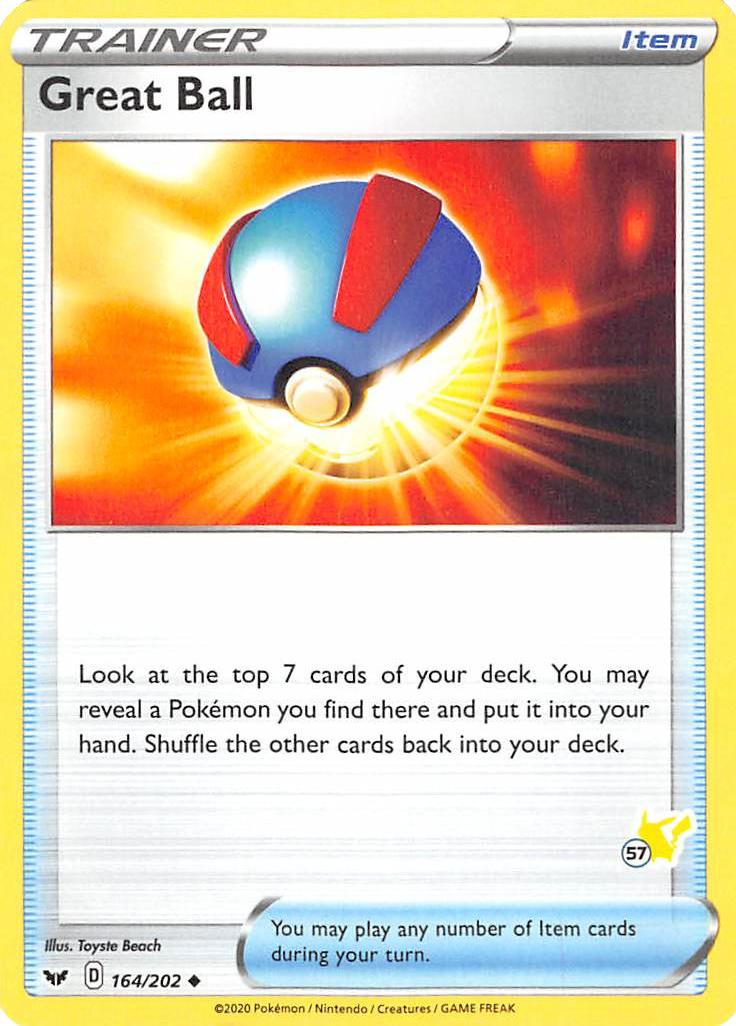 Great Ball (164/202) (Pikachu Stamp #57) [Battle Academy 2022] | Eastridge Sports Cards & Games