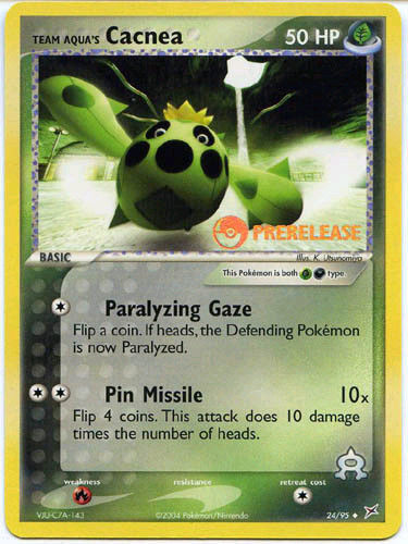 Team Aqua's Cacnea (24/95) (Prerelease Promo) [EX: Team Magma vs Team Aqua] | Eastridge Sports Cards & Games