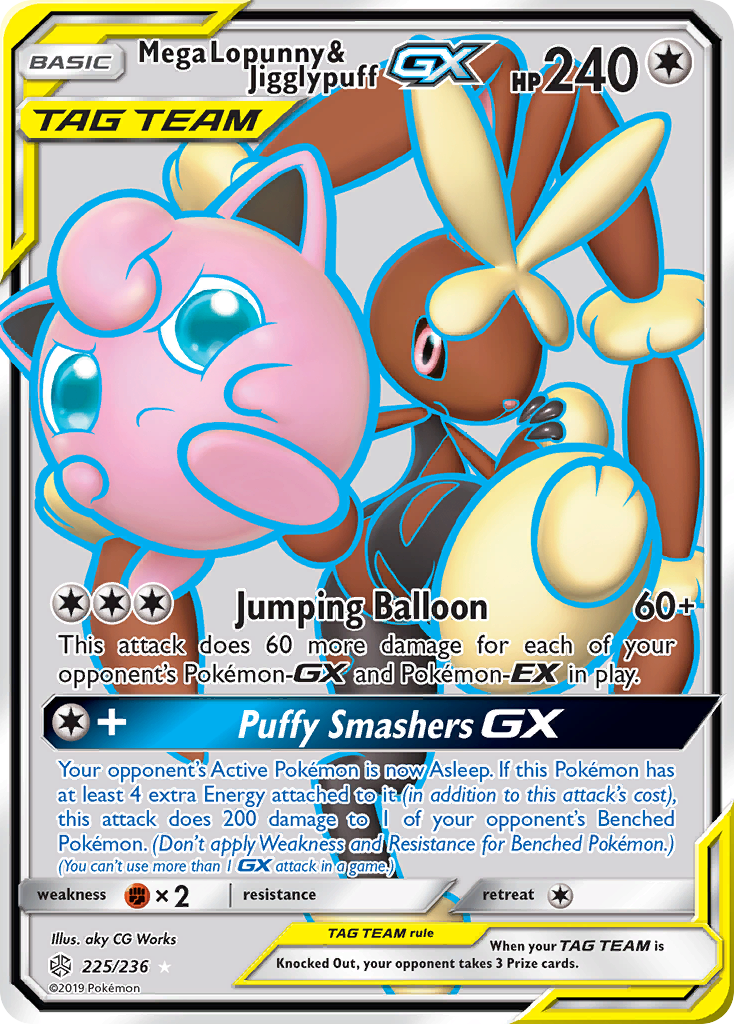 Mega Lopunny & Jigglypuff GX (225/236) [Sun & Moon: Cosmic Eclipse] | Eastridge Sports Cards & Games