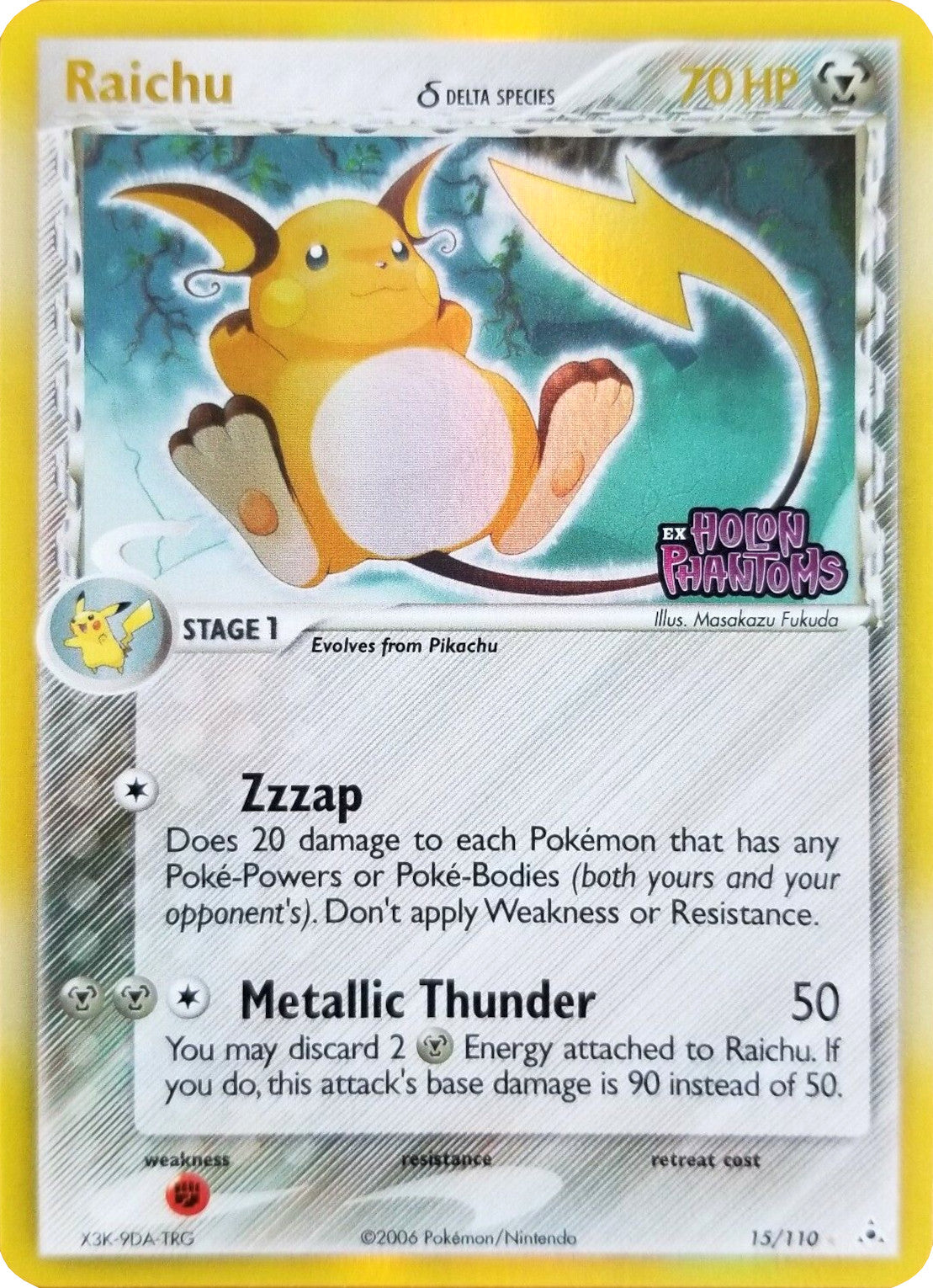 Raichu (15/110) (Delta Species) (Stamped) [EX: Holon Phantoms] | Eastridge Sports Cards & Games