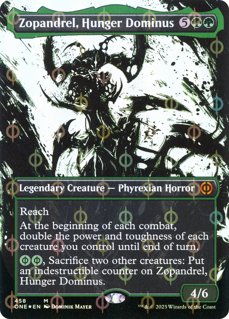 Zopandrel, Hunger Dominus (Borderless Ichor Step-and-Compleat Foil) [Phyrexia: All Will Be One] | Eastridge Sports Cards & Games