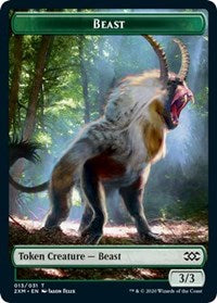 Beast // Treasure Double-sided Token [Double Masters Tokens] | Eastridge Sports Cards & Games