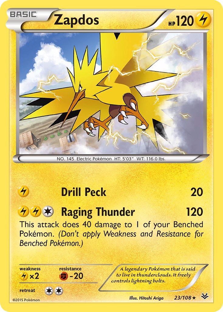 Zapdos(23/108) (Theme Deck Exclusive) [XY: Roaring Skies] | Eastridge Sports Cards & Games