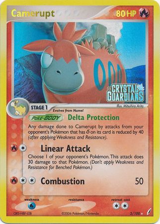 Camerupt (3/100) (Stamped) [EX: Crystal Guardians] | Eastridge Sports Cards & Games