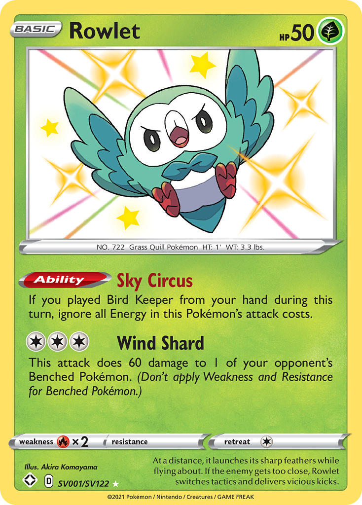 Rowlet (SV001/SV122) [Sword & Shield: Shining Fates] | Eastridge Sports Cards & Games