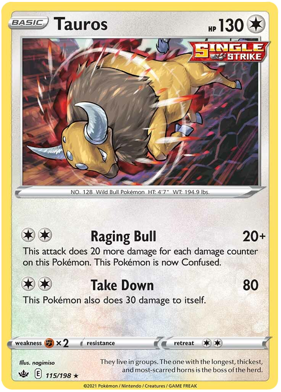 Tauros (115/198) [Sword & Shield: Chilling Reign] | Eastridge Sports Cards & Games