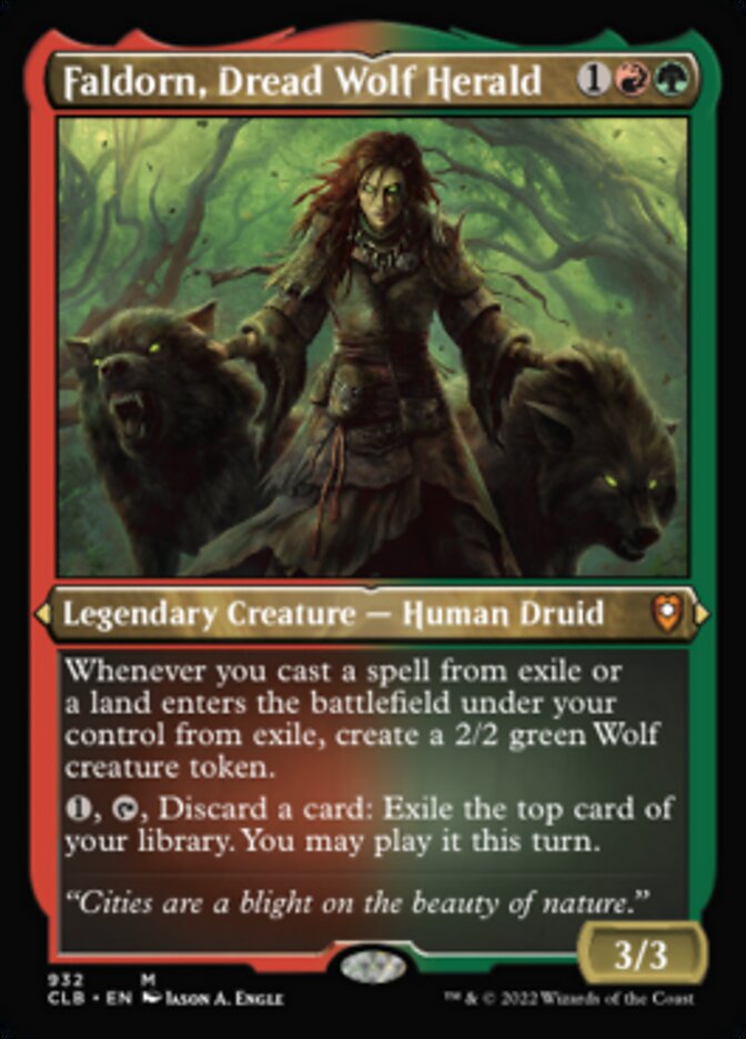 Faldorn, Dread Wolf Herald (Display Commander) (Foil Etched) [Commander Legends: Battle for Baldur's Gate] | Eastridge Sports Cards & Games