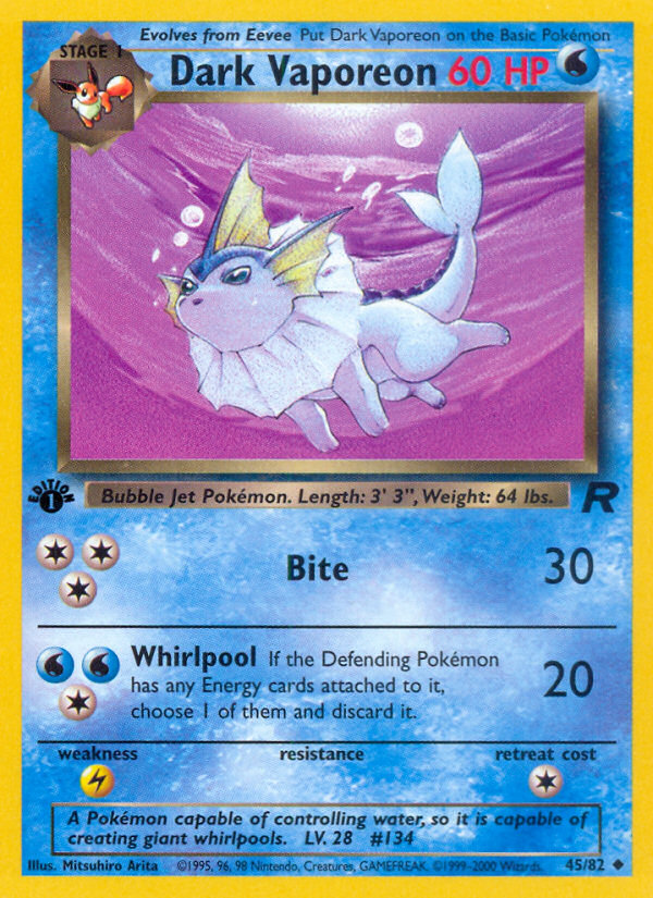 Dark Vaporeon (45/82) [Team Rocket 1st Edition] | Eastridge Sports Cards & Games