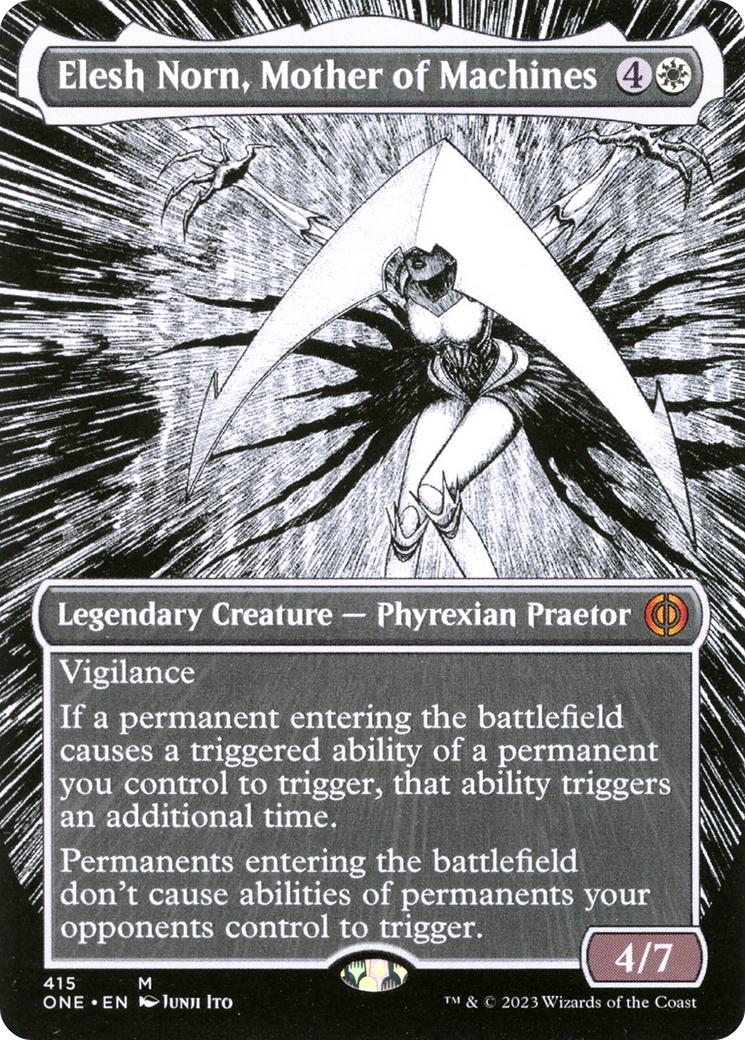 Elesh Norn, Mother of Machines (Borderless Manga) [Phyrexia: All Will Be One] | Eastridge Sports Cards & Games