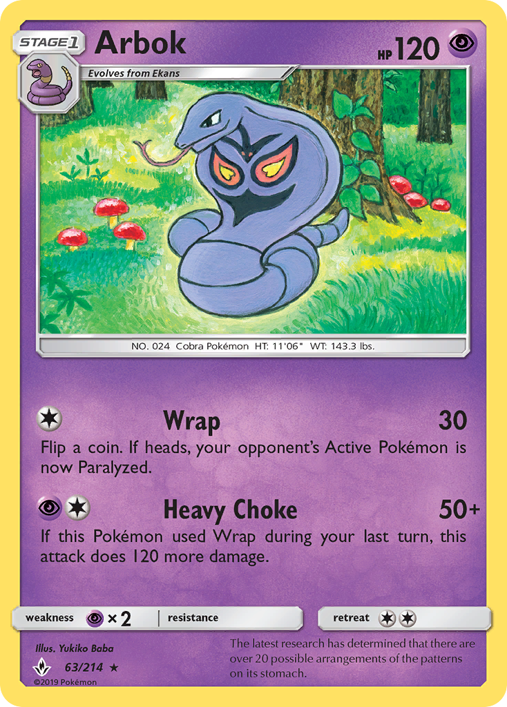 Arbok (63/214) [Sun & Moon: Unbroken Bonds] | Eastridge Sports Cards & Games