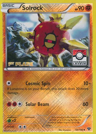 Solrock (64/146) (1st Place League Challenge Promo) [XY: Base Set] | Eastridge Sports Cards & Games