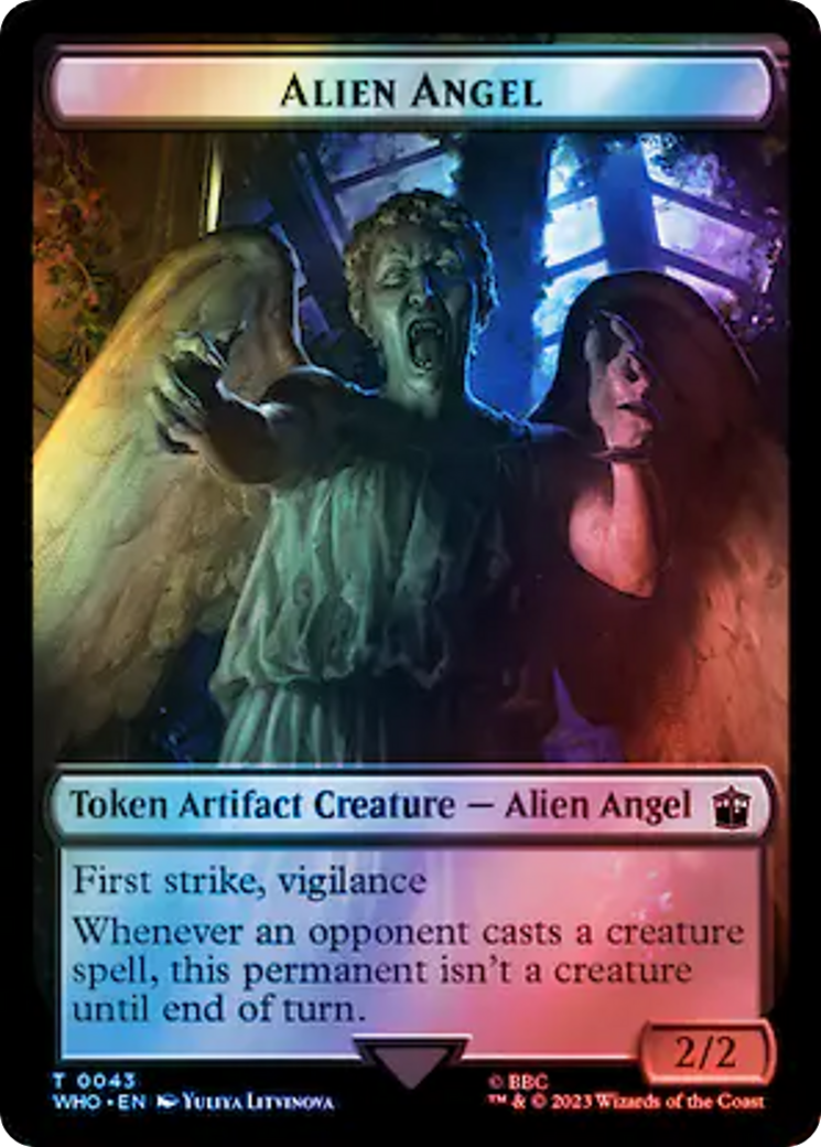Alien Angel // Clue (0051) Double-Sided Token (Surge Foil) [Doctor Who Tokens] | Eastridge Sports Cards & Games