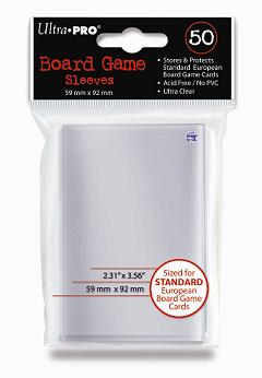 Ultra Pro 59mm X 92mm Standard European Board Game Sleeves 50ct | Eastridge Sports Cards & Games