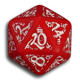 Q-WORKSHOP ELVEN COUNTDOWN D20 (30MM) - RED/WHITE | Eastridge Sports Cards & Games