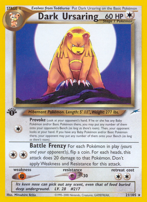 Dark Ursaring (21/105) [Neo Destiny 1st Edition] | Eastridge Sports Cards & Games