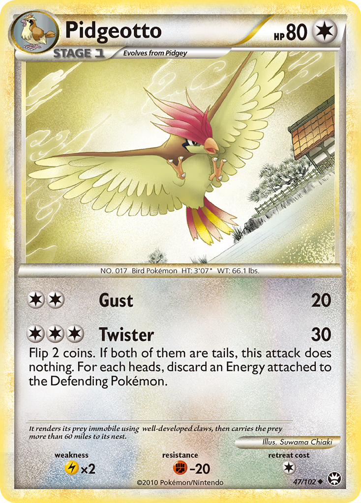 Pidgeotto (47/102) [HeartGold & SoulSilver: Triumphant] | Eastridge Sports Cards & Games