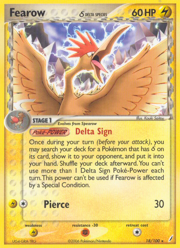 Fearow (18/100) (Delta Species) [EX: Crystal Guardians] | Eastridge Sports Cards & Games