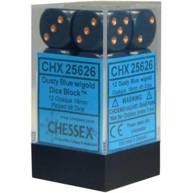 CHESSEX Opaque 12D6 Dusty Blue/Copper 16MM (CHX25626) | Eastridge Sports Cards & Games