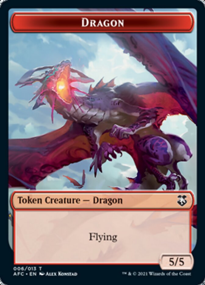 Dragon // Dragon Spirit Double-sided Token [Dungeons & Dragons: Adventures in the Forgotten Realms Commander Tokens] | Eastridge Sports Cards & Games