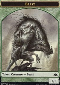 Beast // Saproling Double-sided Token [Planechase Anthology Tokens]