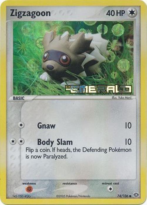 Zigzagoon (74/106) (Stamped) [EX: Emerald] | Eastridge Sports Cards & Games