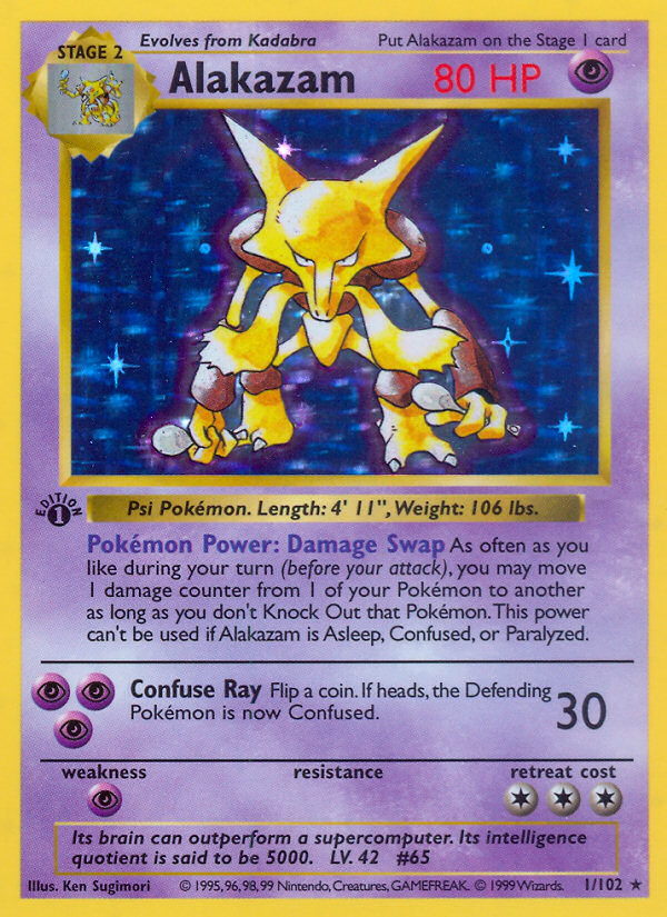 Alakazam (1/102) (Shadowless) [Base Set 1st Edition] | Eastridge Sports Cards & Games