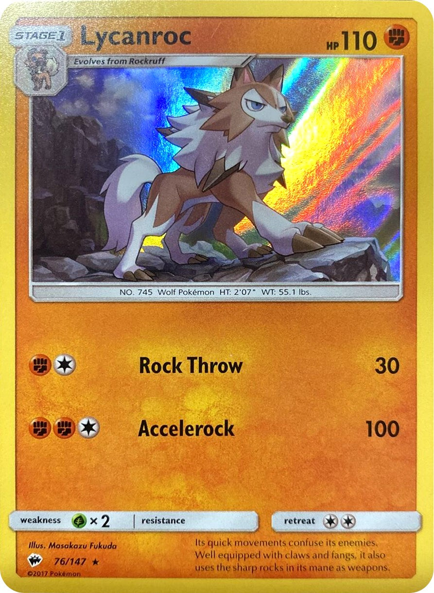 Lycanroc (76/147) (Water Web Holo) [Sun & Moon: Burning Shadows] | Eastridge Sports Cards & Games