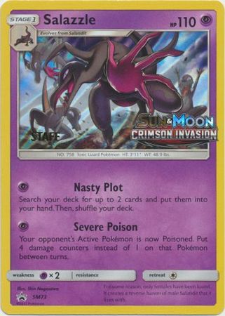 Salazzle (SM73) (Staff Prerelease Promo) [Sun & Moon: Black Star Promos] | Eastridge Sports Cards & Games