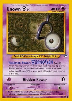 Unown [V] (89/105) [Neo Destiny Unlimited] | Eastridge Sports Cards & Games