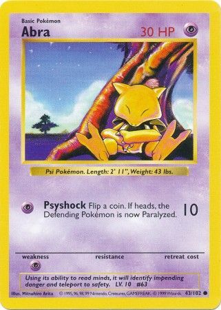 Abra (43/102) [Base Set Shadowless Unlimited] | Eastridge Sports Cards & Games