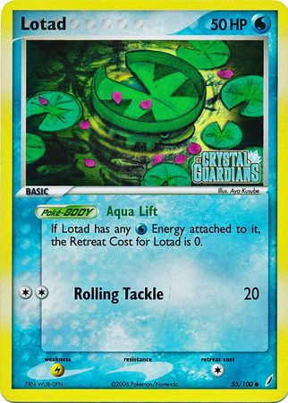 Lotad (55/100) (Stamped) [EX: Crystal Guardians] | Eastridge Sports Cards & Games
