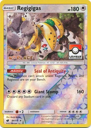 Regigigas (84/111) (League Promo 4th Place) [Sun & Moon: Crimson Invasion] | Eastridge Sports Cards & Games